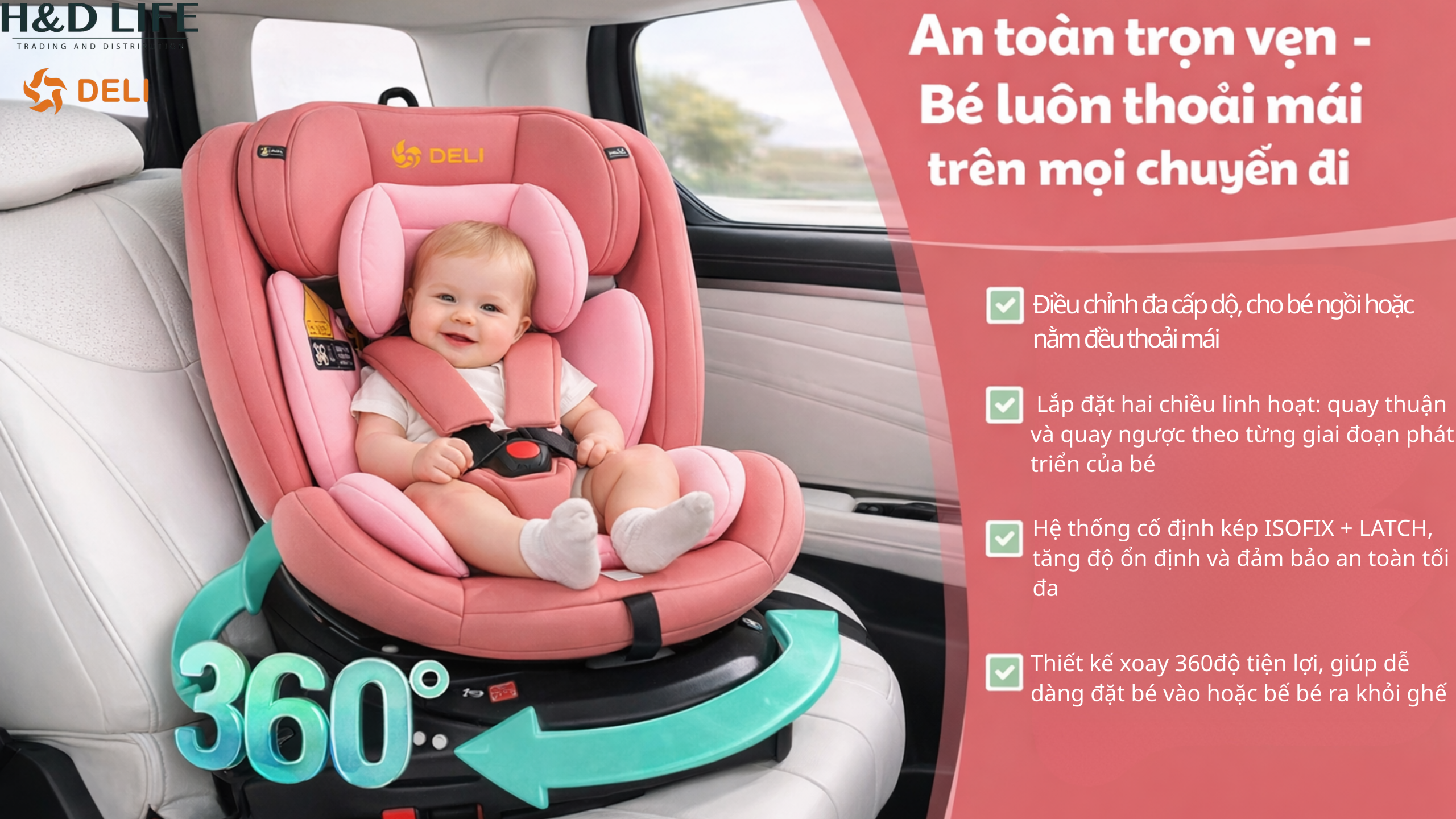 Tư thế ngồi ngược chiều an toàn cho trẻ sơ sinh