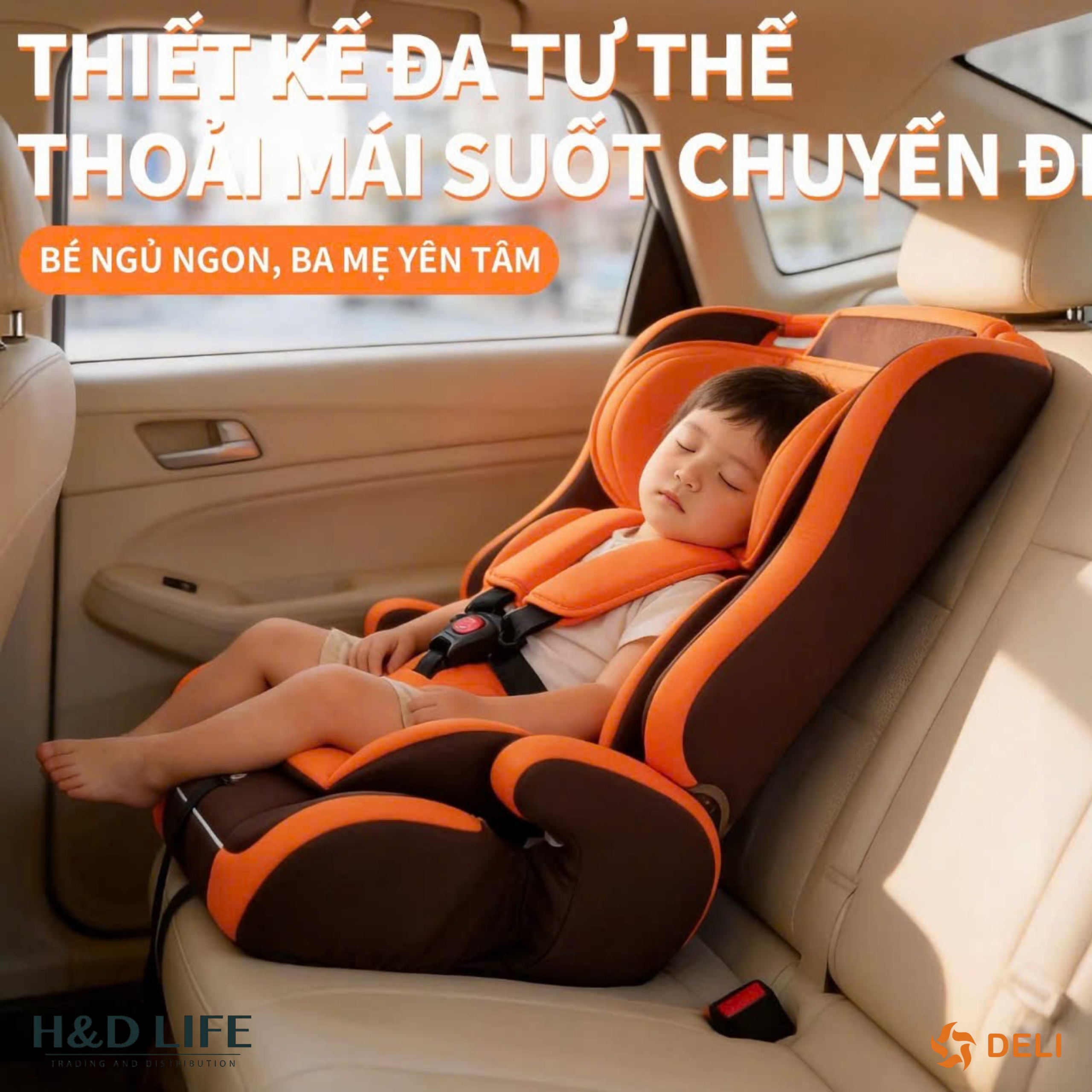 Thiết kế theo tiêu chuẩn An Toàn ECE R44/04 giúp trẻ thoải mái suốt chuyến đi